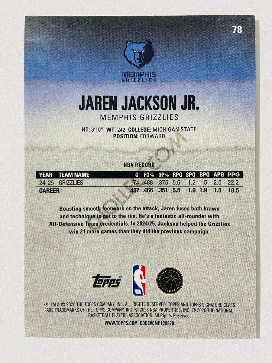 Jaren Jackson Jr. - Memphis Grizzlies 2025-26 Topps Signature Class Bronze #78