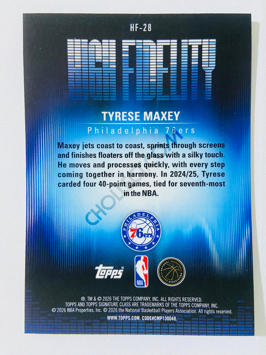 Tyrese Maxey - Philadelphia 76ers 2025-26 Topps Signature Class High Fidelity #HF-28