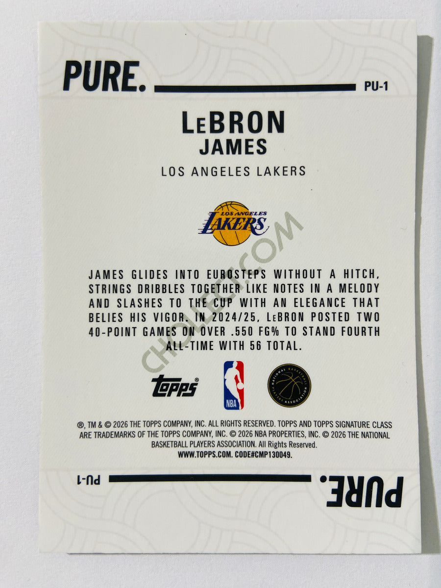 LeBron James - Los Angeles Lakers 2025-26 Topps Signature Class Pure. #PU-1