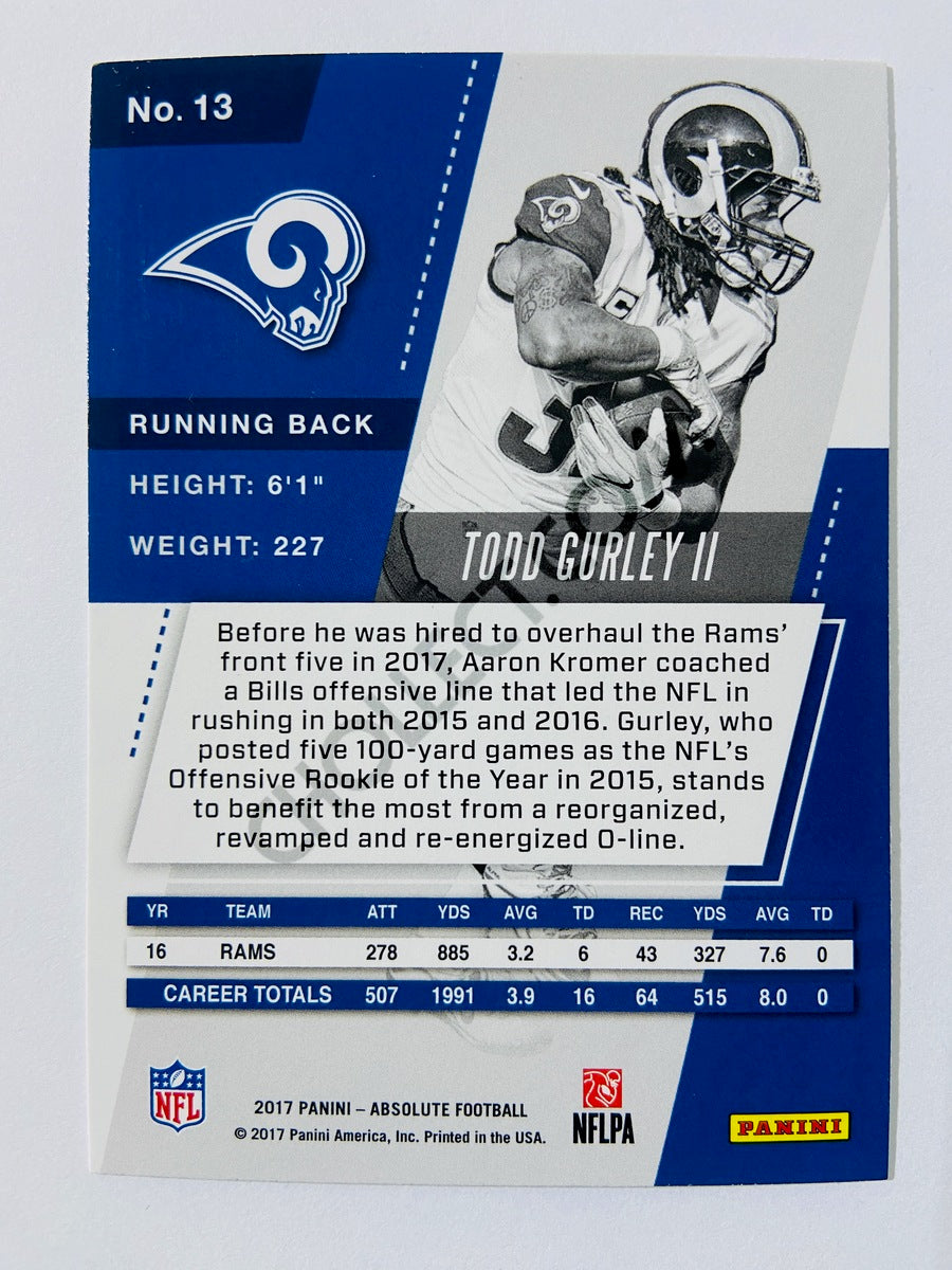 Todd Gurley II - Los Angeles Rams 2017-18 Panini Absolute Spectrum Blue Parallel #13