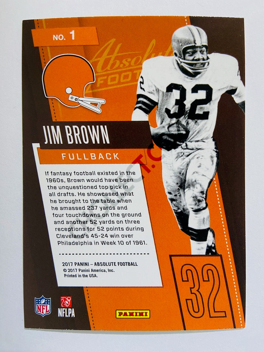 Jim Brown - Cleveland Browns 2017 Panini Absolute Fantasy Flashbacks Insert #1