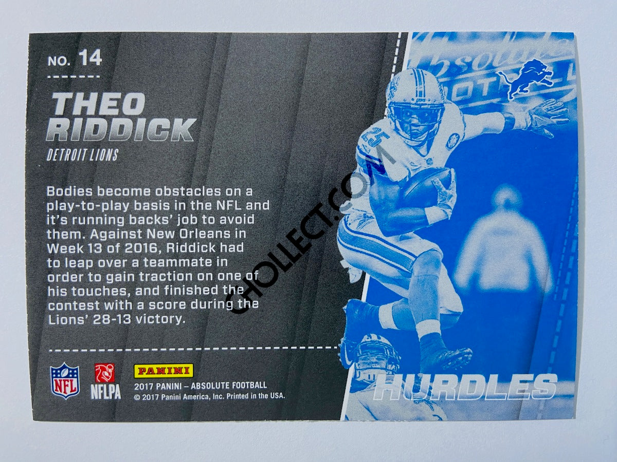 Theo Riddick - Detroit Lions 2017 Panini Absolute Hurdles Insert #14