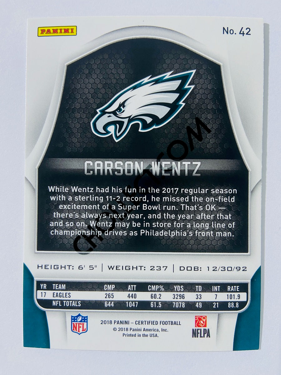 Carson Wentz - Philadelphia Eagles 2018 Panini Certified #42