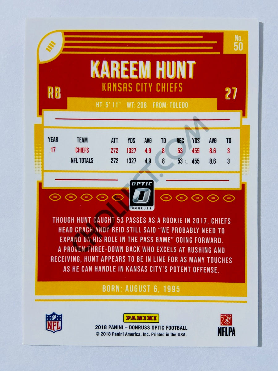 Kareem Hunt - Kansas City Chiefs 2018 Panini Donruss Optic #50
