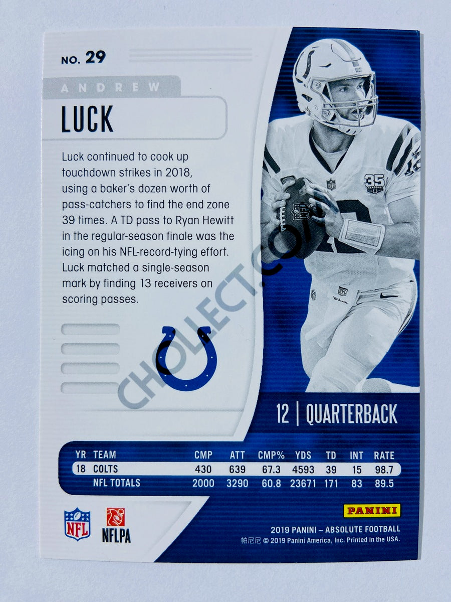 Andrew Luck - Indianapolis Colts 2019-20 Panini Absolute #29
