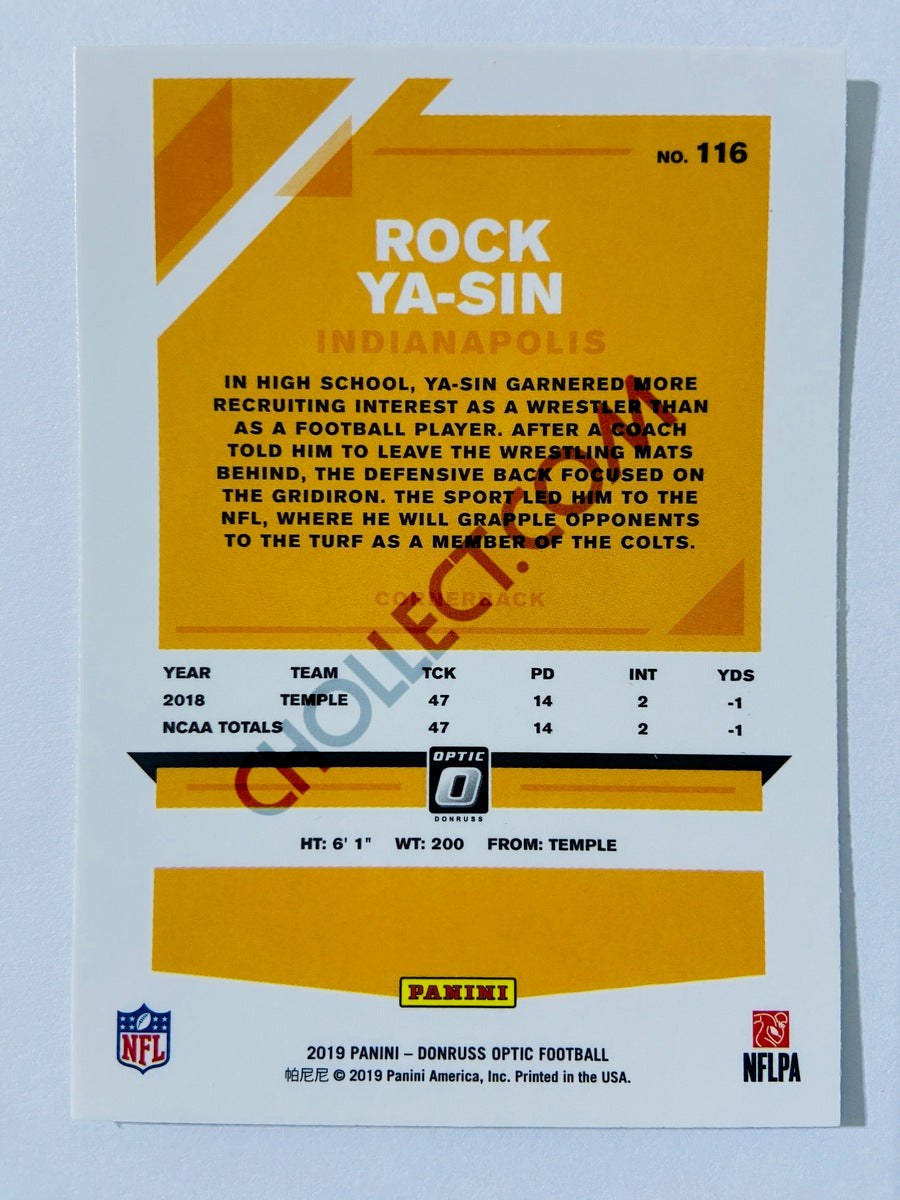 Rock Ya-Sin - Indianapolis Colts 2019 Panini Donruss Optic RC Rookie #116