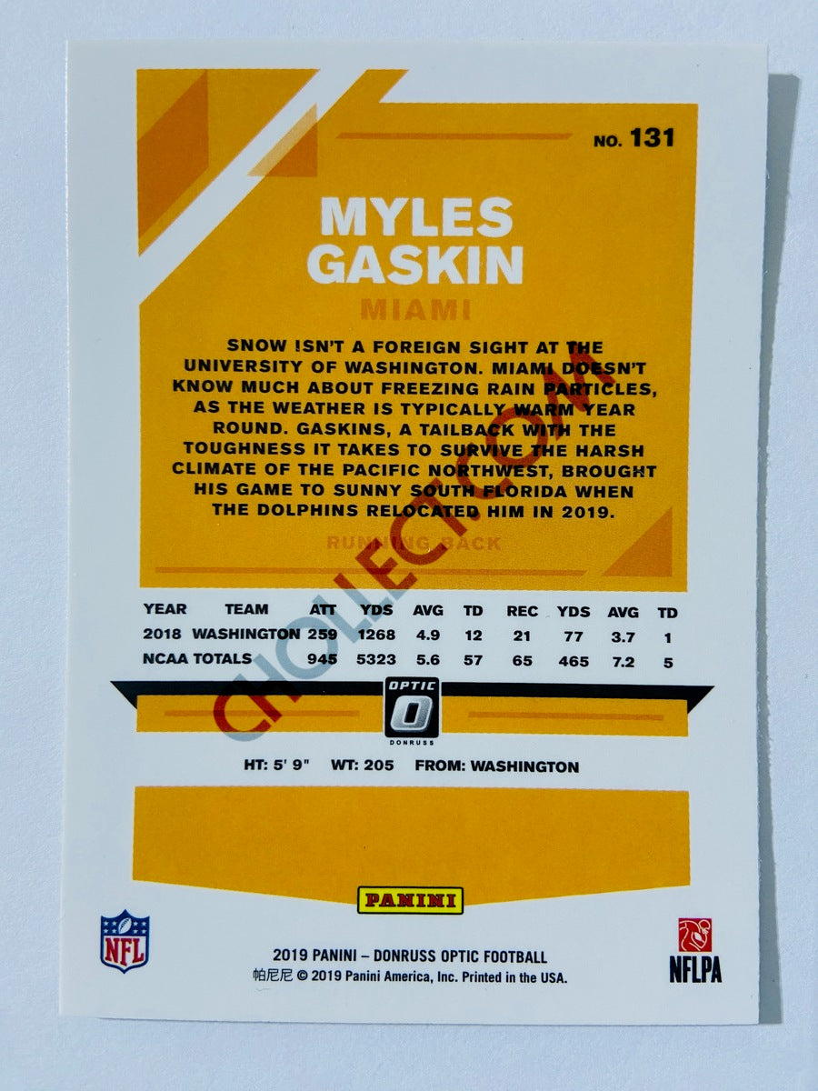 Myles Gaskin - Miami Dolphins 2019 Panini Donruss Optic RC Rookie #131