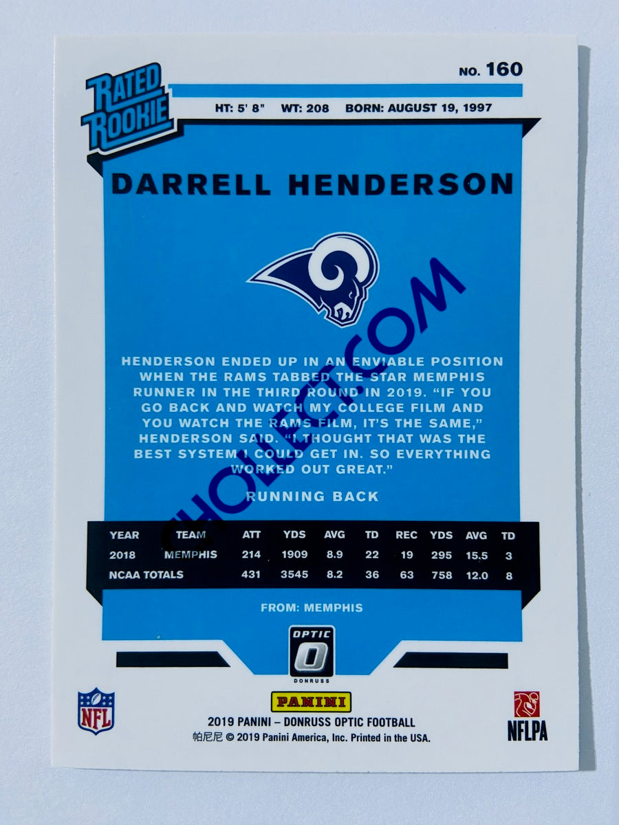 Darrell Henderson - Los Angeles Rams 2019 Panini Donruss Optic Rated Rookie #160