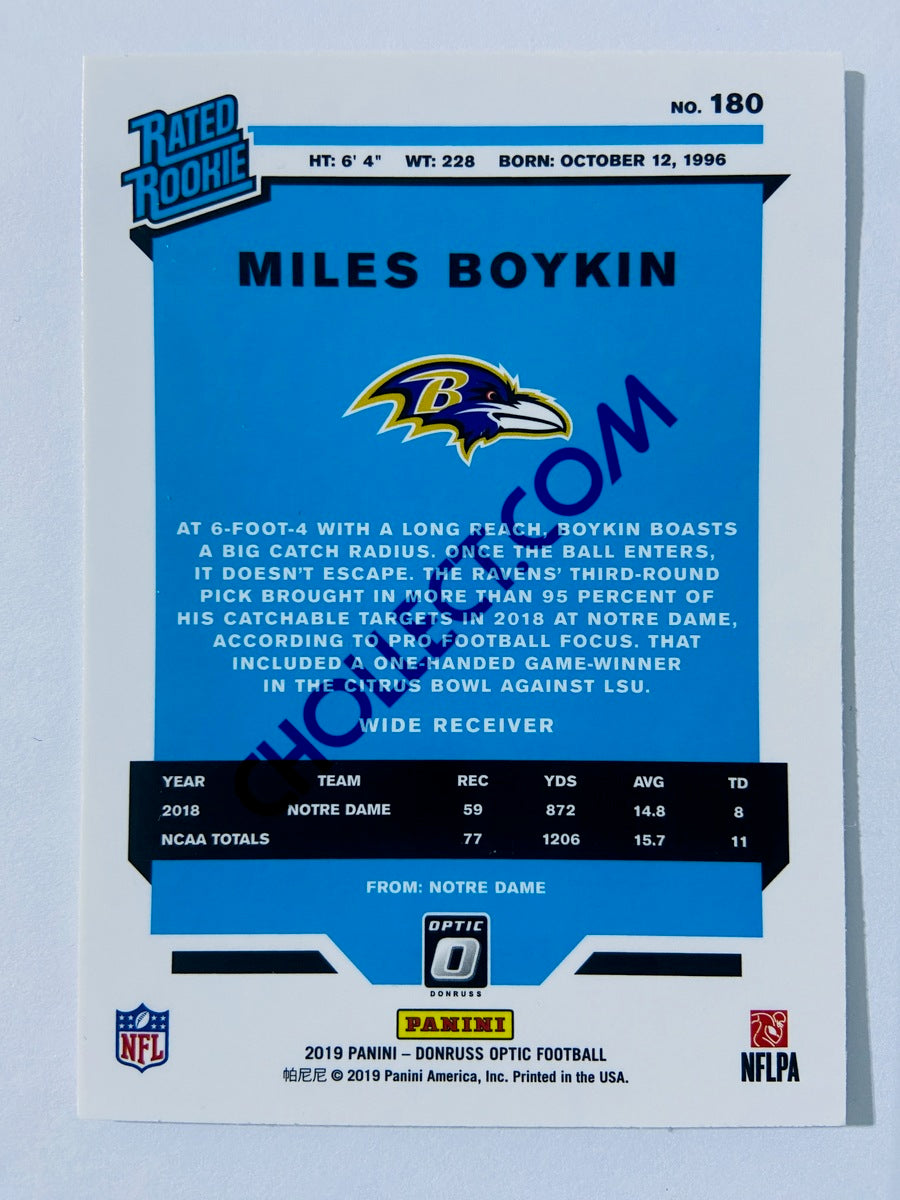 Miles Boykin - Baltimore Ravens 2019 Panini Donruss Optic Rated Rookie #180
