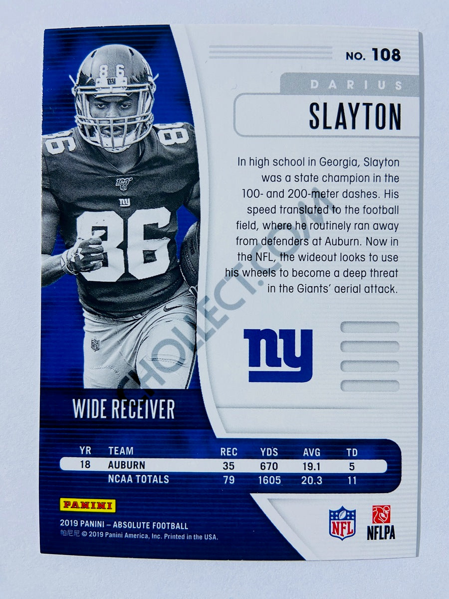 Darius Slayton - New York Giants 2019-20 Panini Absolute RC Rookie #108