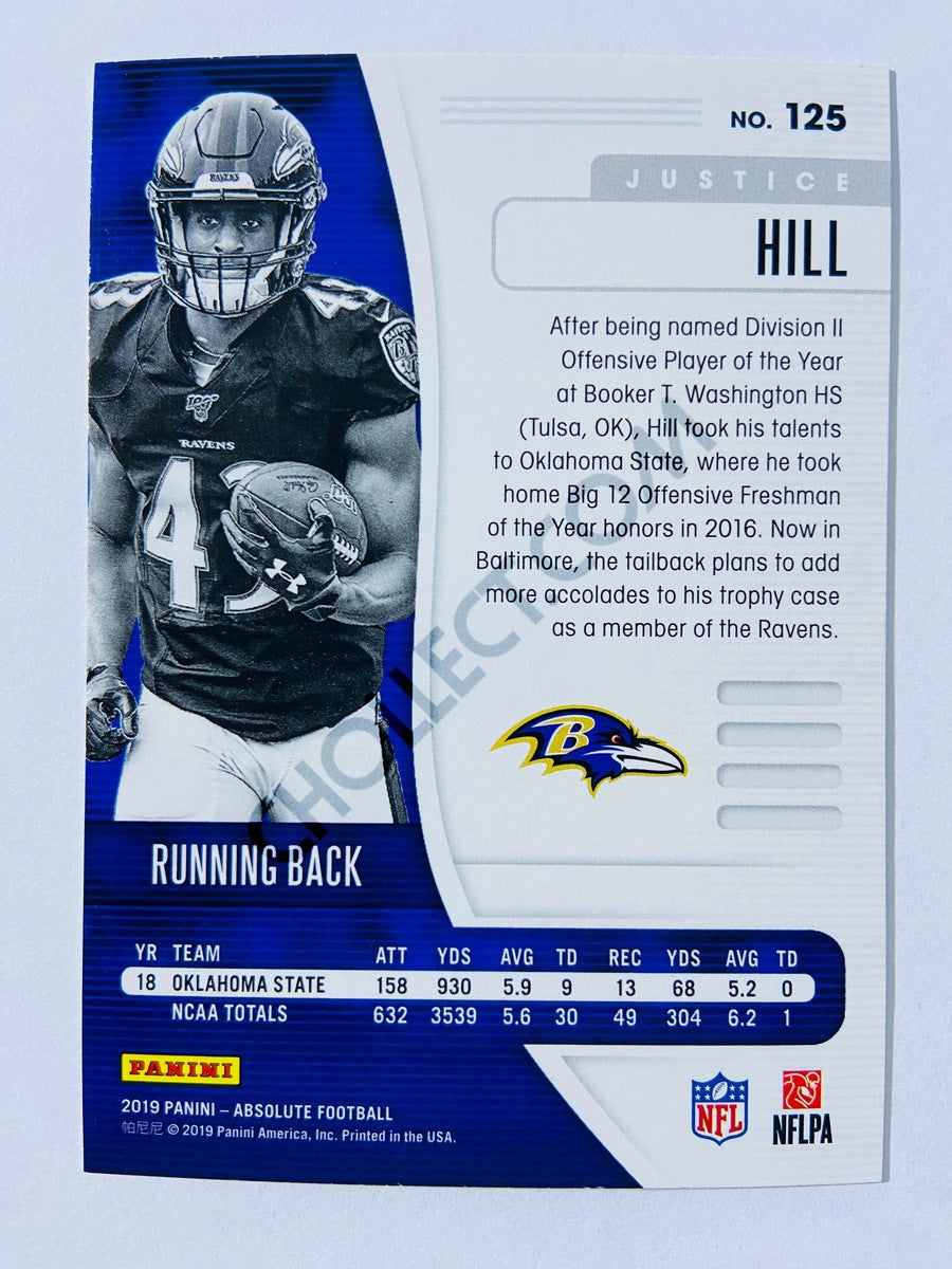 Justice Hill - Baltimore Ravens 2019-20 Panini Absolute RC Rookie #125