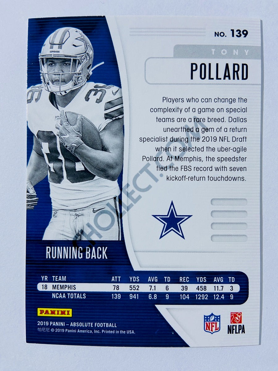 Tony Pollard - Dallas Cowboys 2019-20 Panini Absolute RC Rookie #139