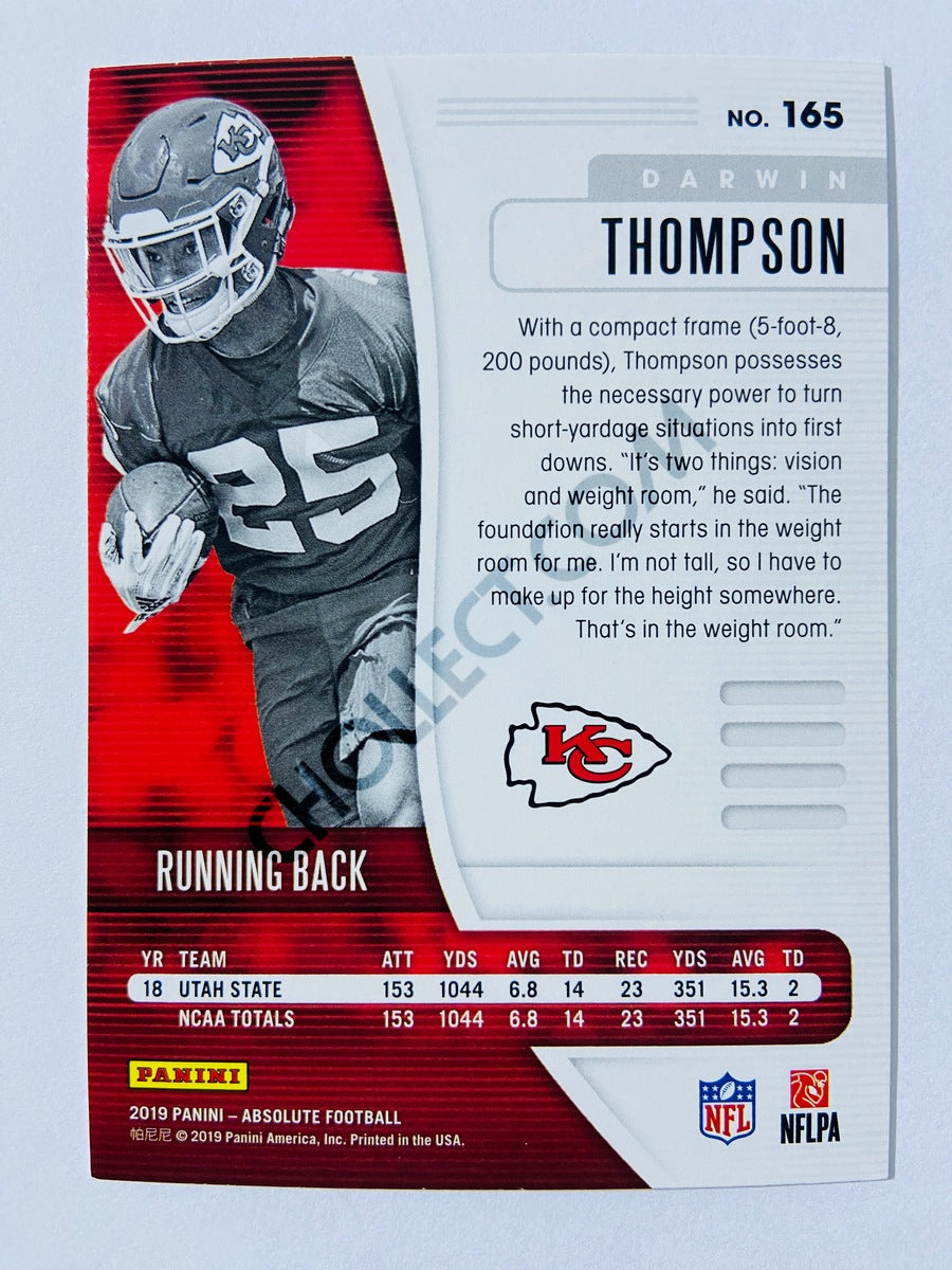 Darwin Thompson - Kansas City Chiefs 2019-20 Panini Absolute RC Rookie #165
