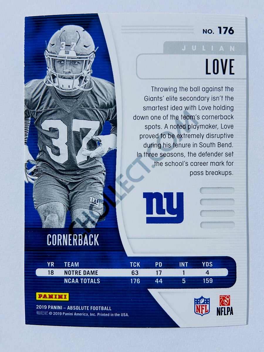 Julian Love - New York Giants 2019-20 Panini Absolute RC Rookie #176