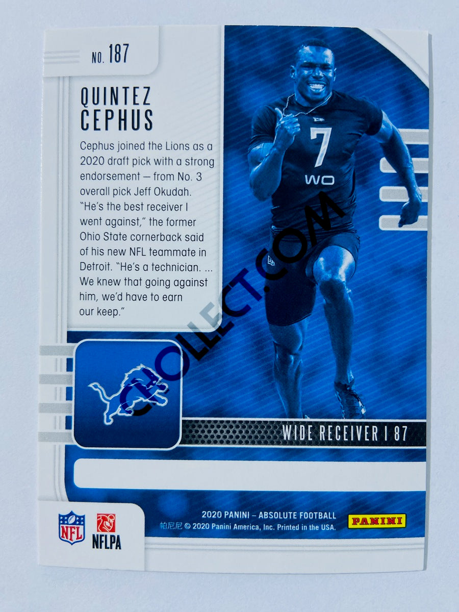 Quintez Cephus - Detroit Lions 2020-21 Panini Absolute Football RC Rookie #187