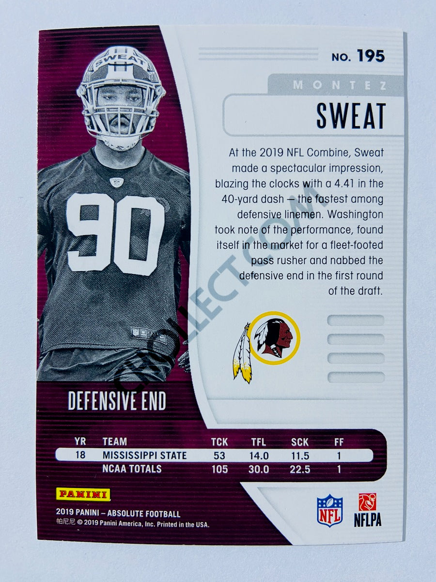 Montez Sweat - Washington Redskins 2019-20 Panini Absolute RC Rookie #195