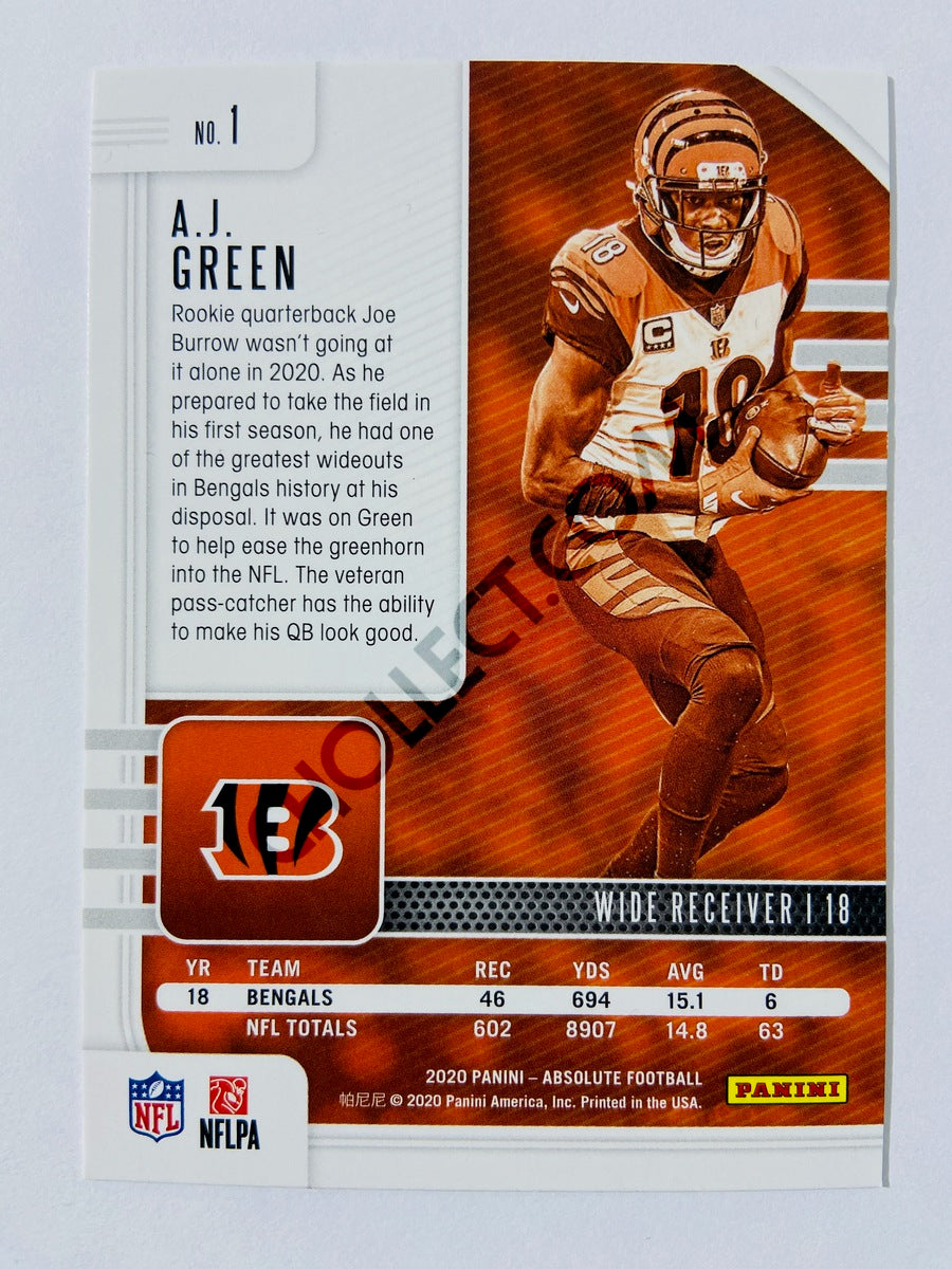 A.J. Green - Cincinnati Bengals 2020-21 Panini Absolute Football Green Parallel #1