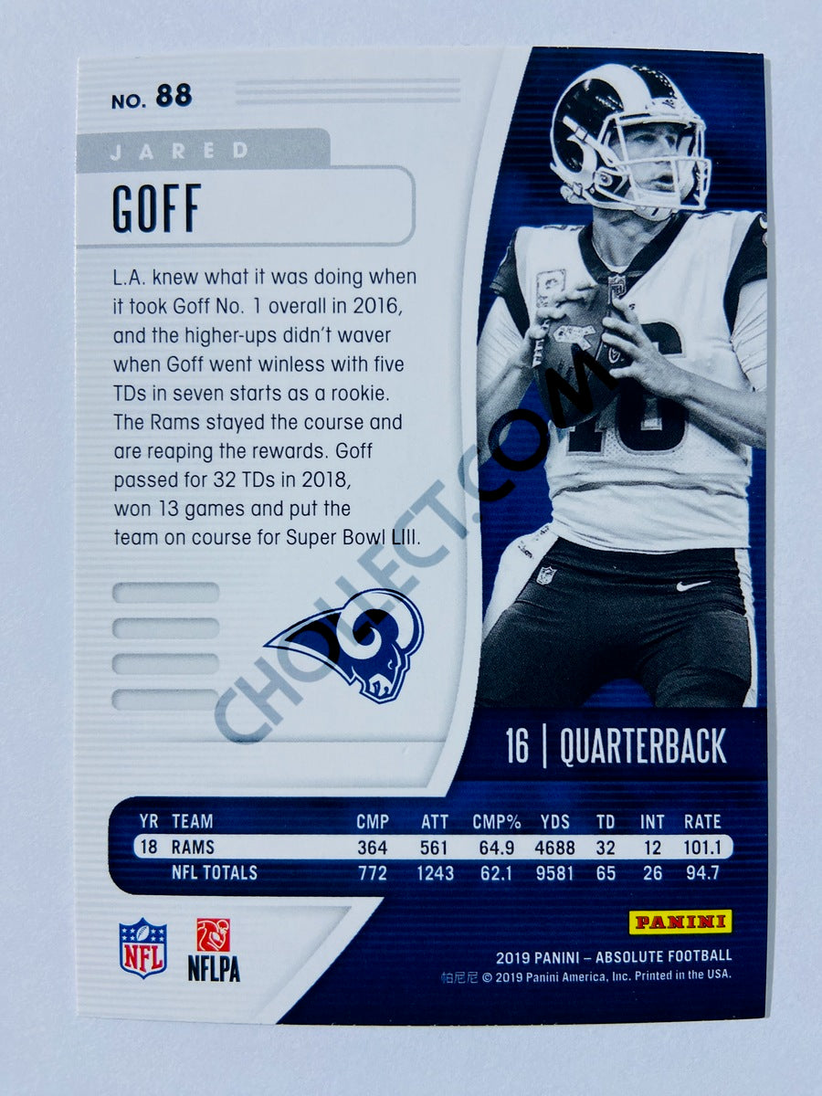 Jared Goff - Los Angeles Rams 2019-20 Panini Absolute Green Parallel #88