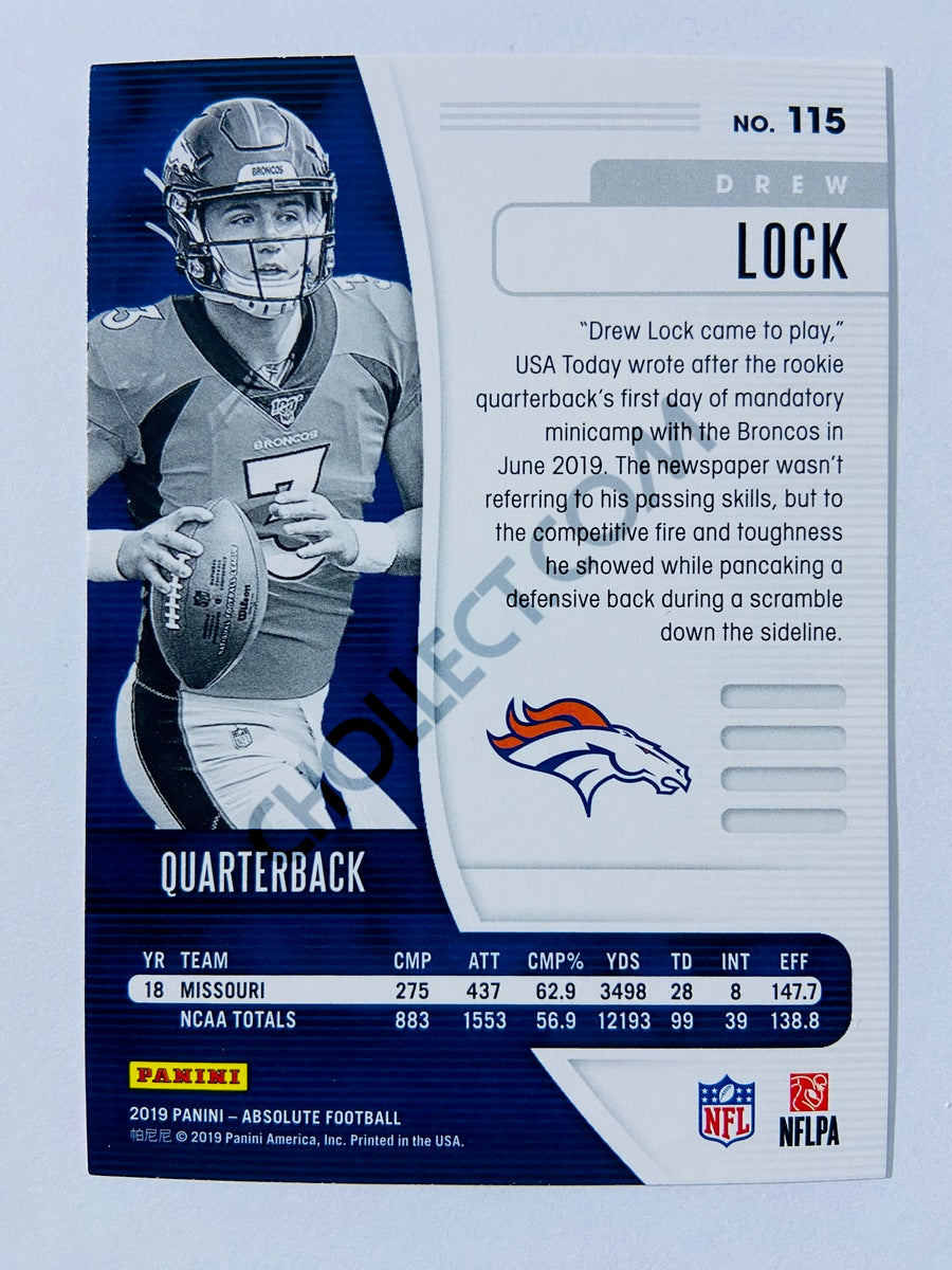 Drew Lock - Denver Broncos 2019-20 Panini Absolute Green Parallel RC Rookie #115