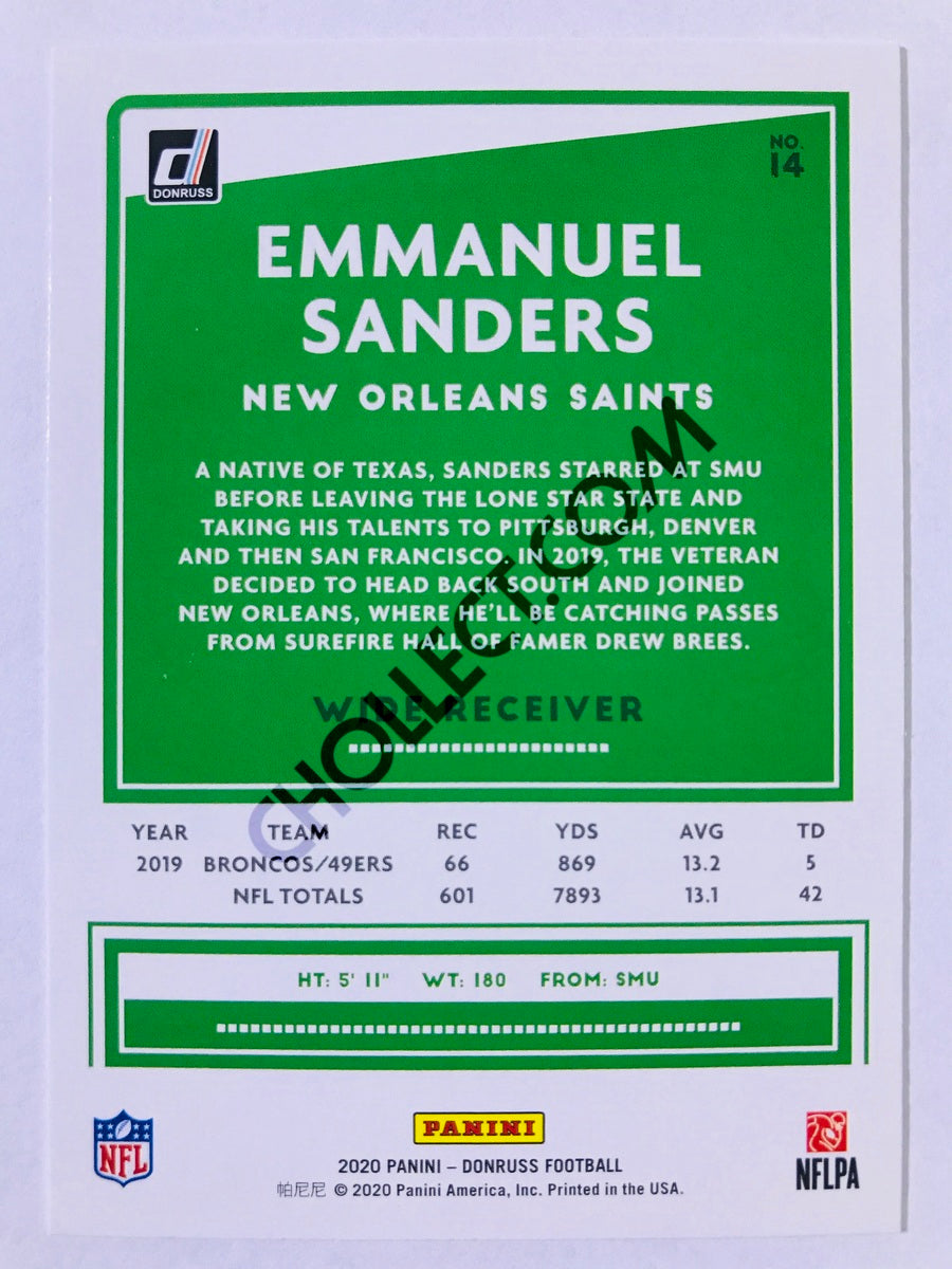 Emmanuel Sanders - New Orleans Saints 2020 Panini Donruss #14