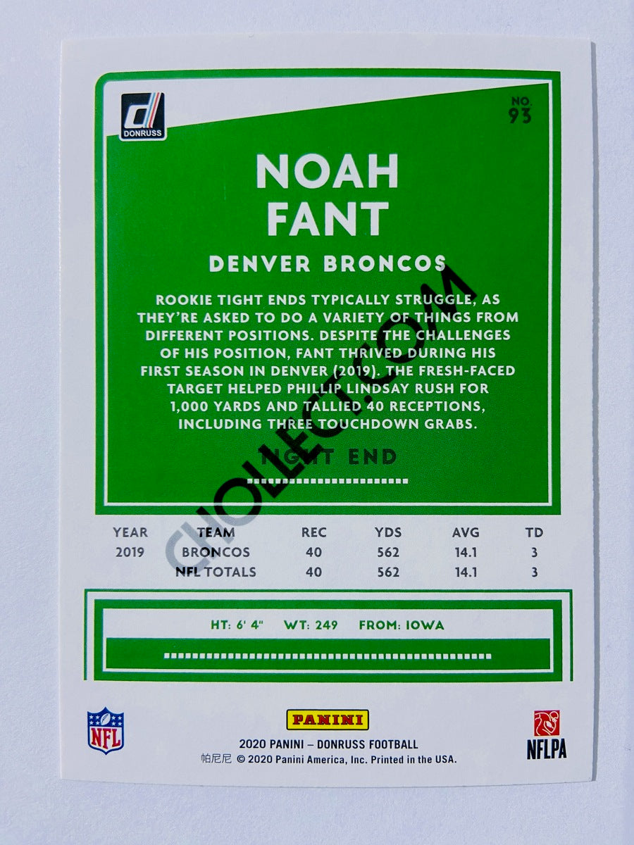 Noah Fant - Denver Broncos 2020 Panini Donruss #93