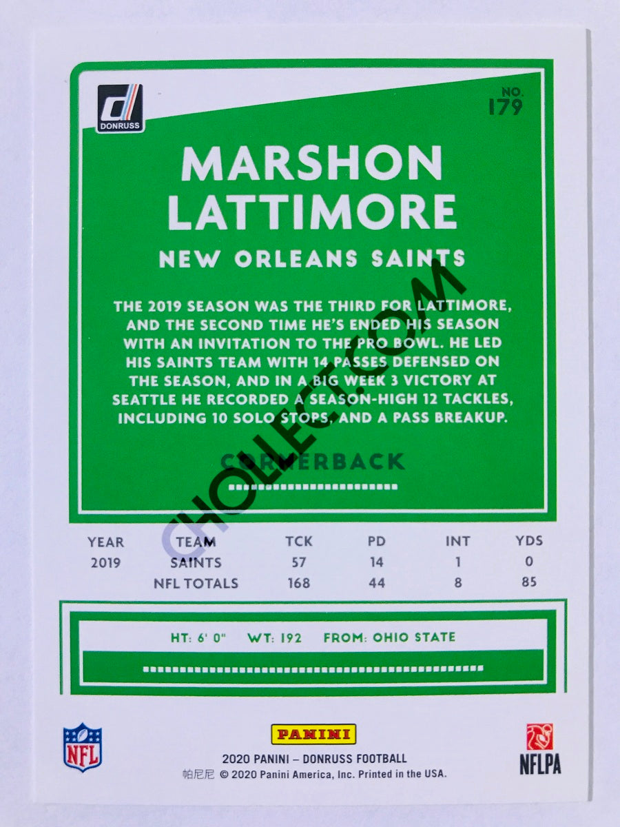 Marshon Lattimore - New Orleans Saints 2020 Panini Donruss #179