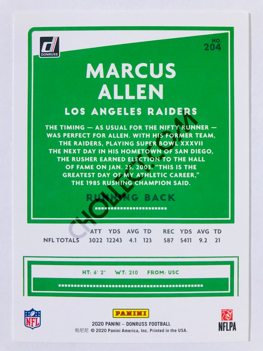 Marcus Allen - Los Angeles Raiders 2020 Panini Donruss #204