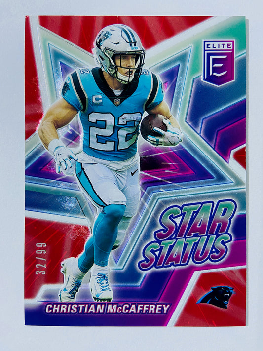 Christian McCaffrey - Carolina Panthers 2021 Panini Donruss Elite Star Status #SS10 Red Parallel /99