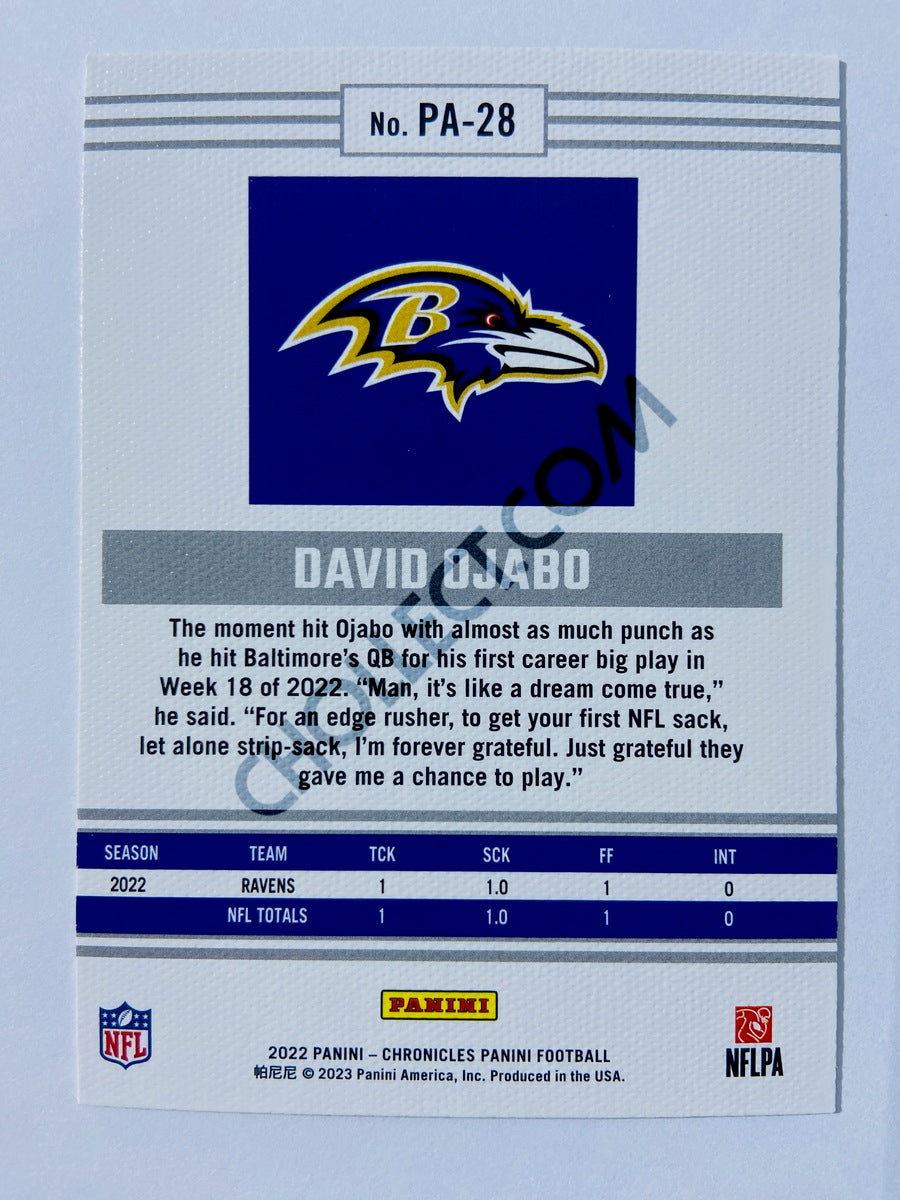 David Ojabo - Baltimore Ravens 2022 Panini Chronicles Panini RC Rookie #PA-28