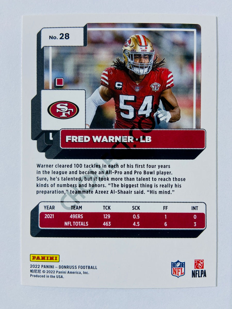 Fred Warner - San Francisco 49ers 2022 Panini Donruss #28