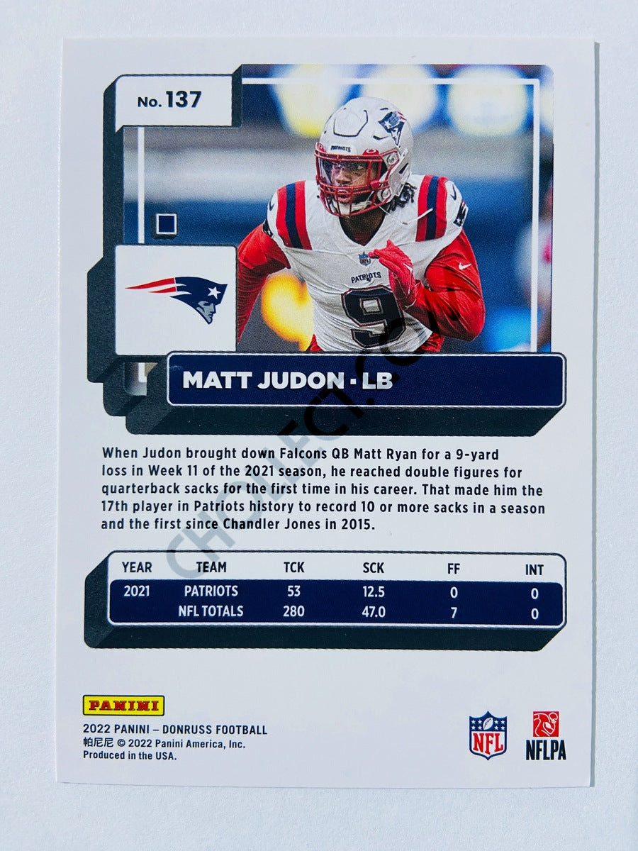 Matt Judon - New England Patriots 2022 Panini Donruss #137