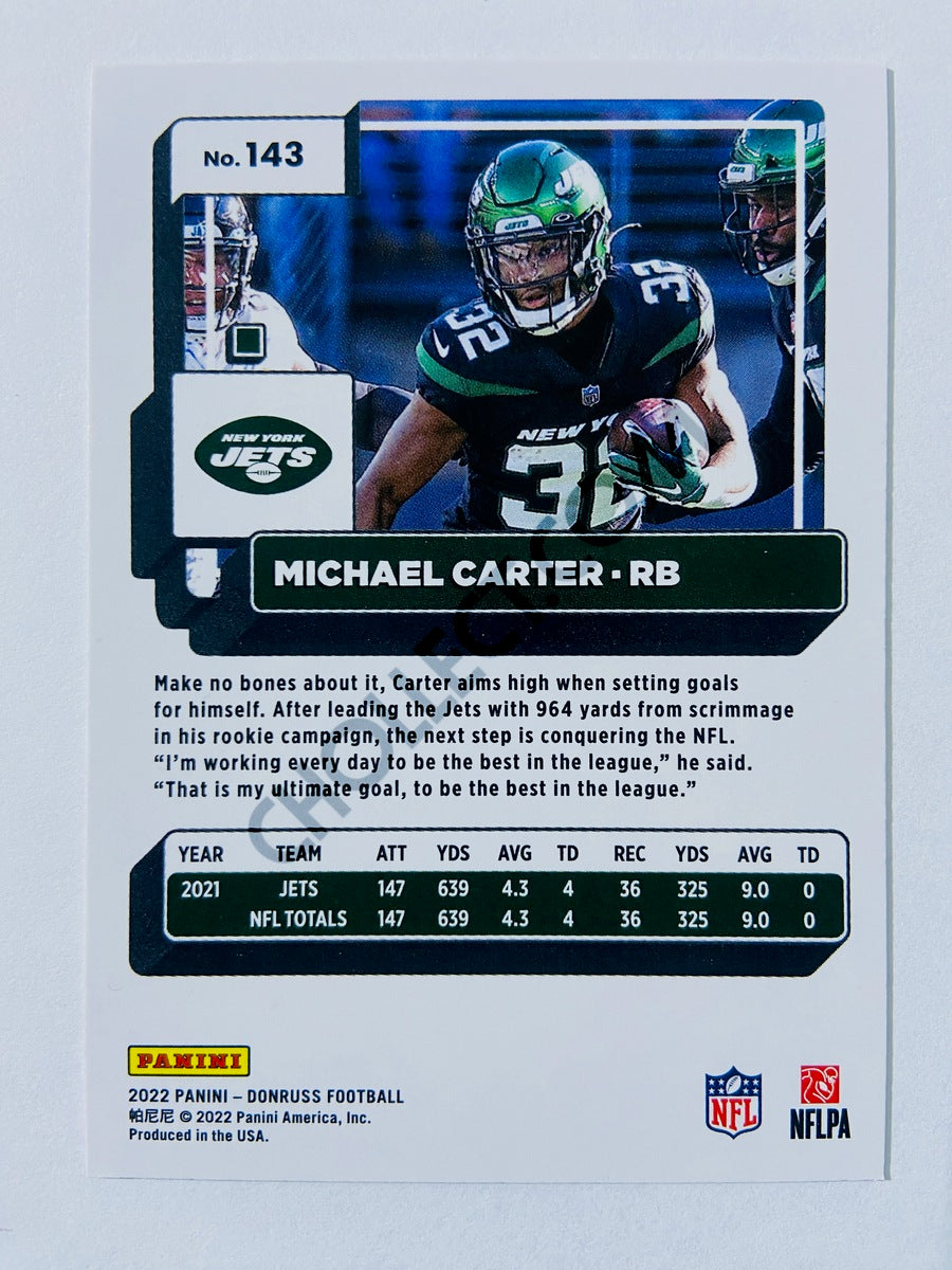 Michael Carter - New York Jets 2022 Panini Donruss #143