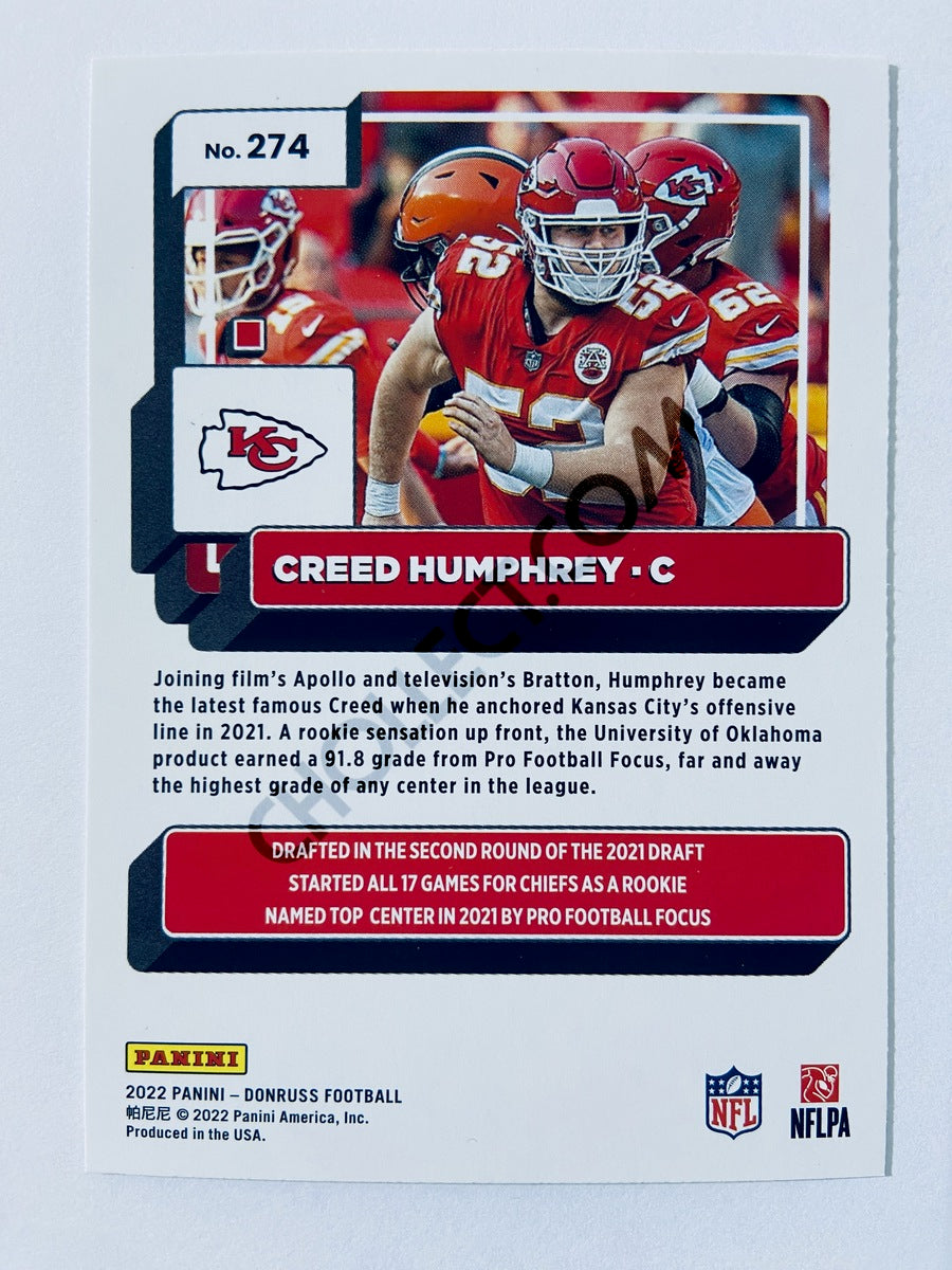 Creed Humphrey - Kansas City Chiefs 2022 Panini Donruss #274
