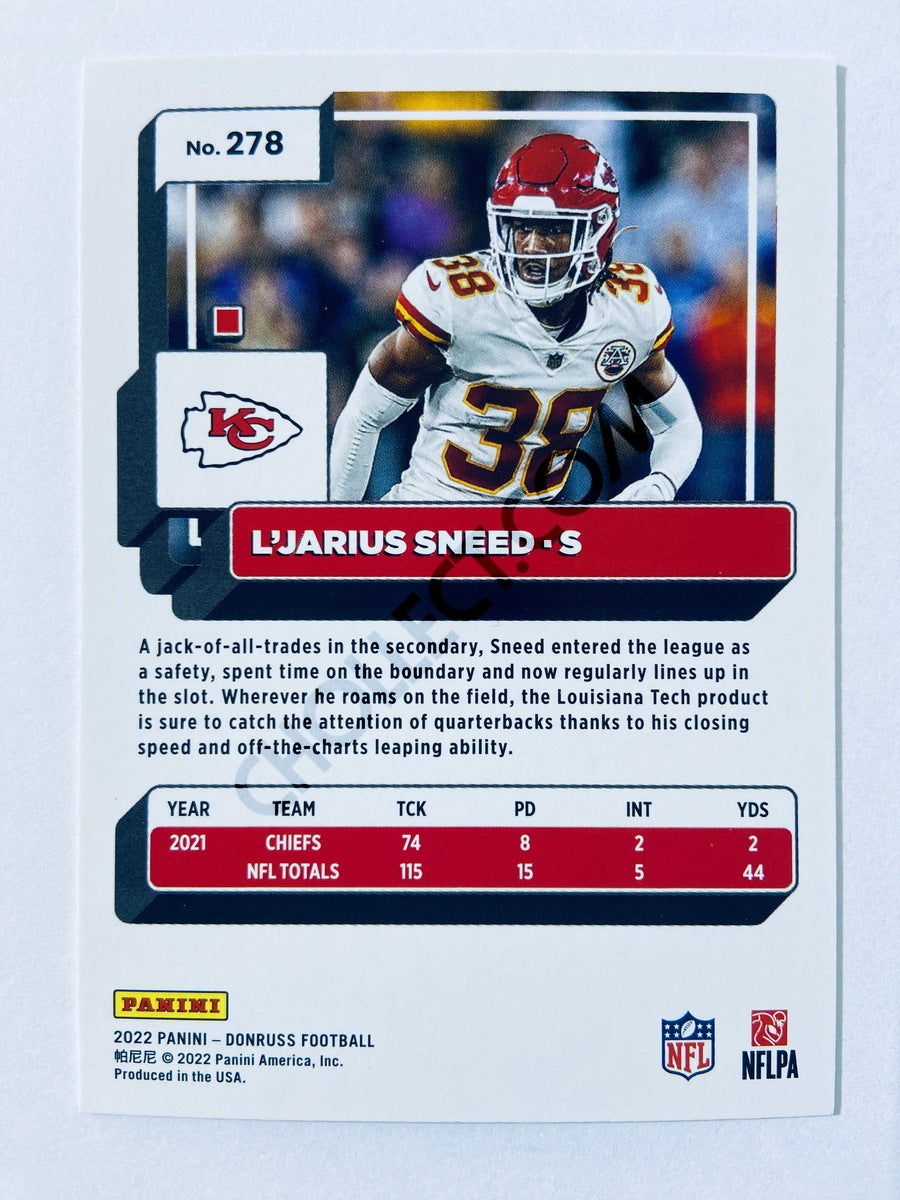 L'Jarius Sneed - Kansas City Chiefs 2022 Panini Donruss #278