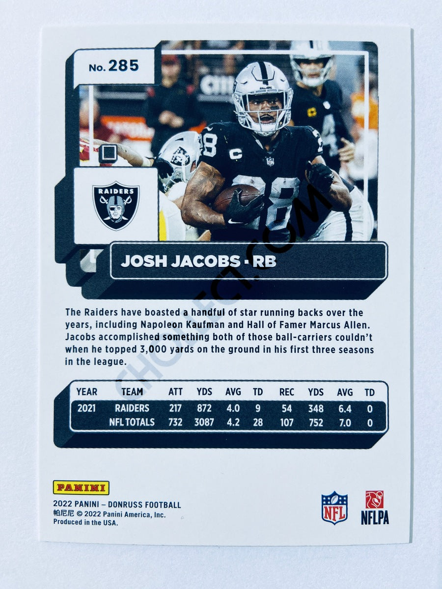 Josh Jacobs - Las Vegas Raiders 2022 Panini Donruss #285
