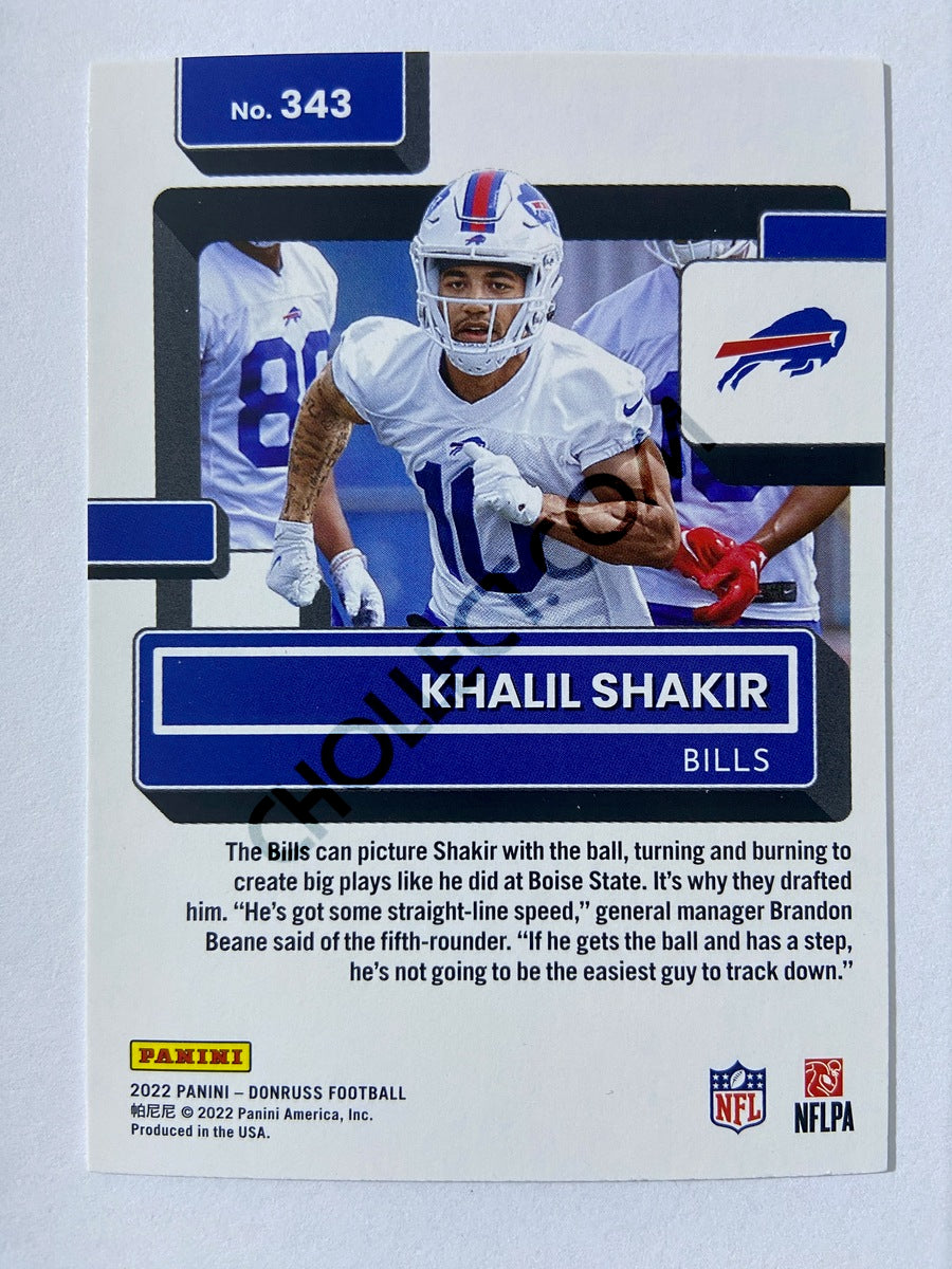 Khalil Shakir - Buffalo Bills 2022 Panini Donruss Rated Rookie #343