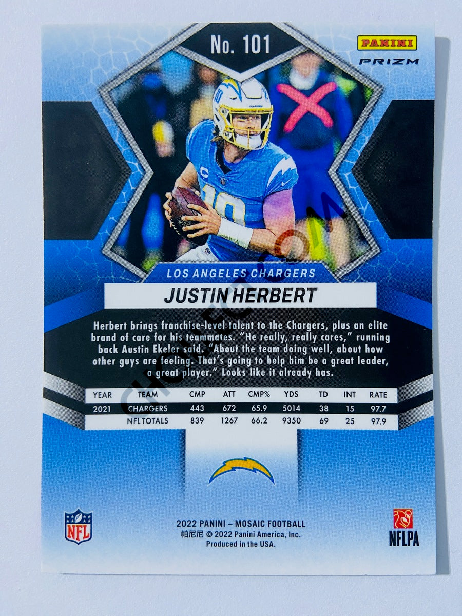 Justin Herbert - Los Angeles Chargers 2022 Panini Mosaic Pink Camo Parallel #101