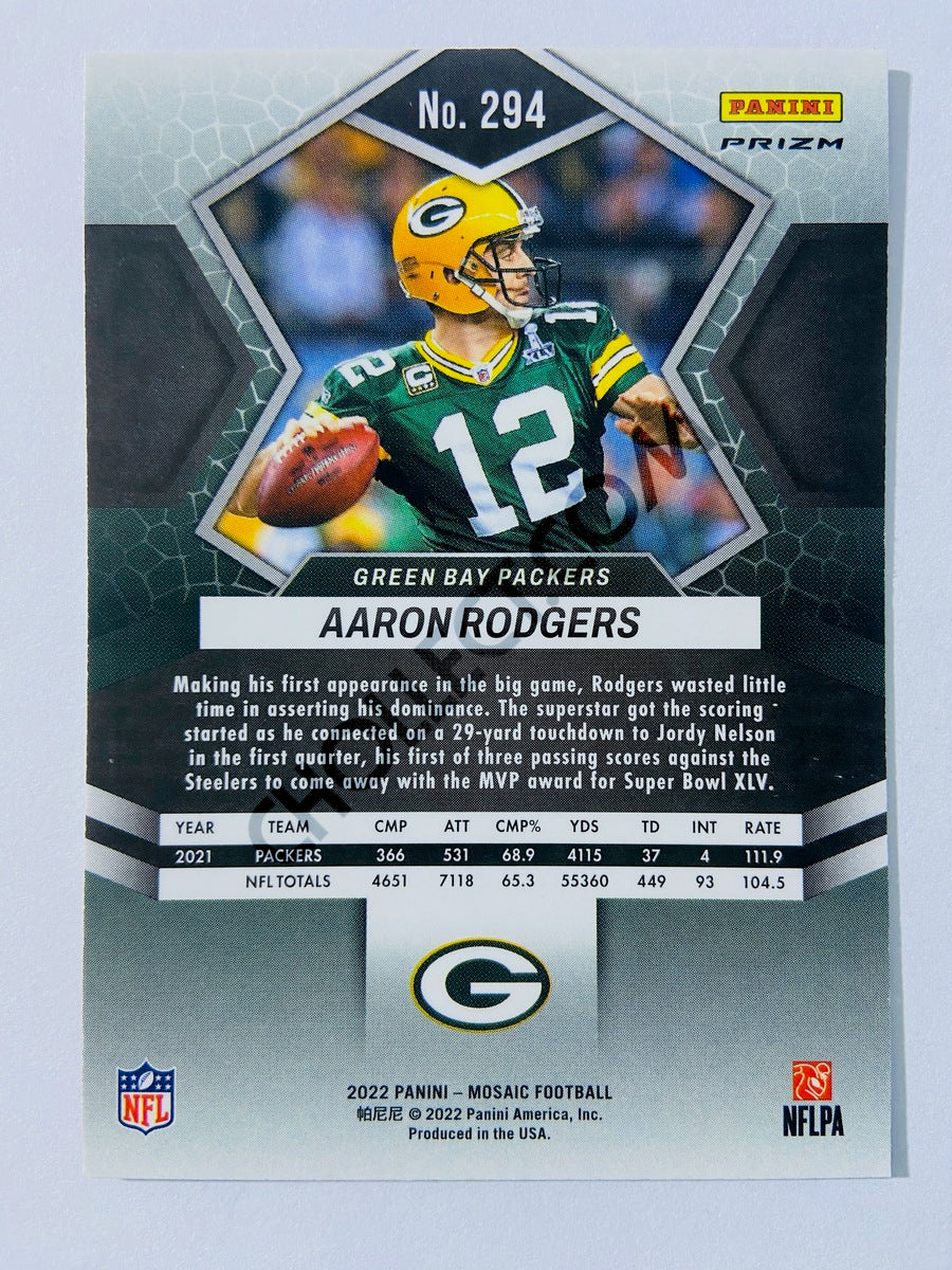Aaron Rodgers - Green Bay Packers 2022 Panini Mosaic Super Bowl MVPs Pink Camo Prizm Parallel #294