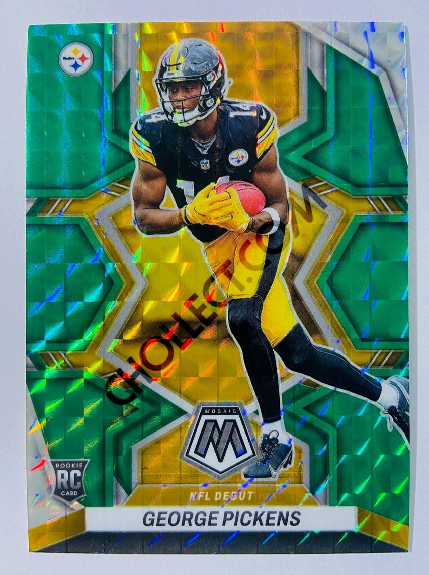 George Pickens - Pittsburgh Steelers 2022 Panini Mosaic NFL Debut Green Prizm Parallel #282