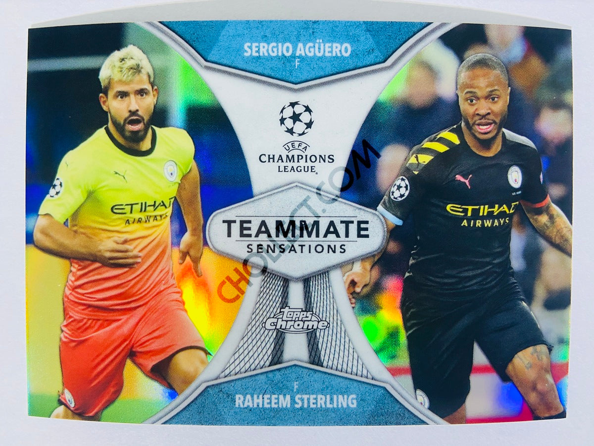 Sergio Agüero / Raheem Sterling – Manchester City 2019-20 Topps Chrome UEFA TS-AS