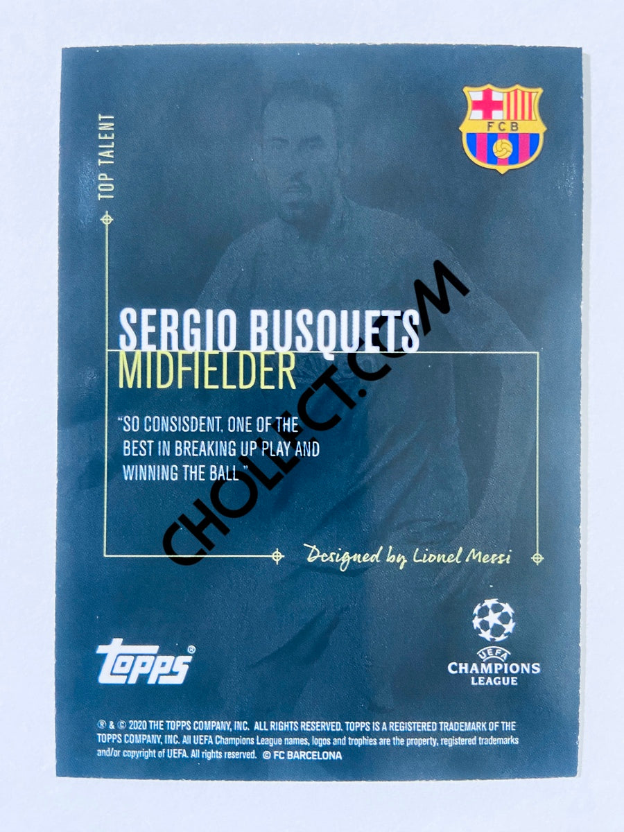 Sergio Busquets - FC Barcelona 2020 Topps Designed by Messi Top Talent