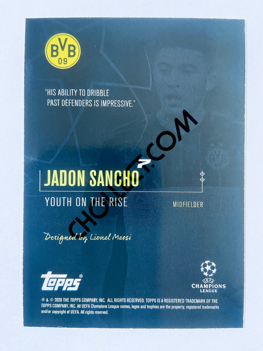 Jadon Sancho - Borussia Dortmund 2020 Topps Designed by Messi Youth on the Rise