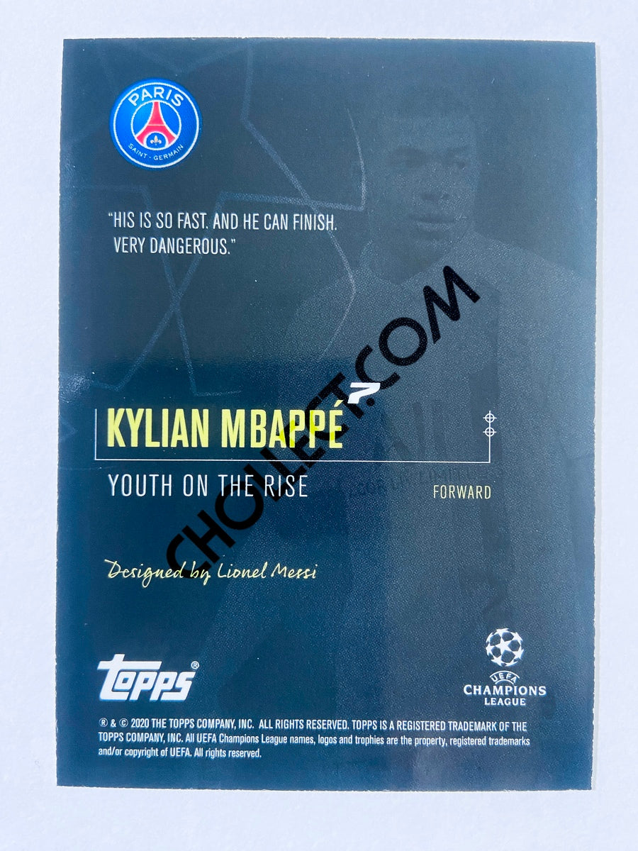 Kylian Mbappe - Paris Saint-Germain 2020 Topps Designed by Messi Youth on the Rise