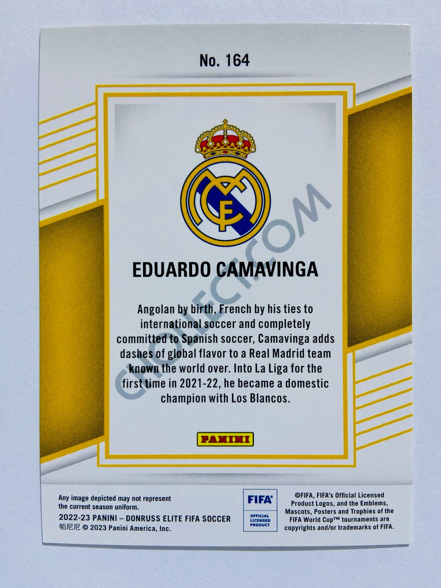 Eduardo Camavinga - Real Madrid 2022-23 Panini Donruss Elite FIFA Red Disco Parallel #164