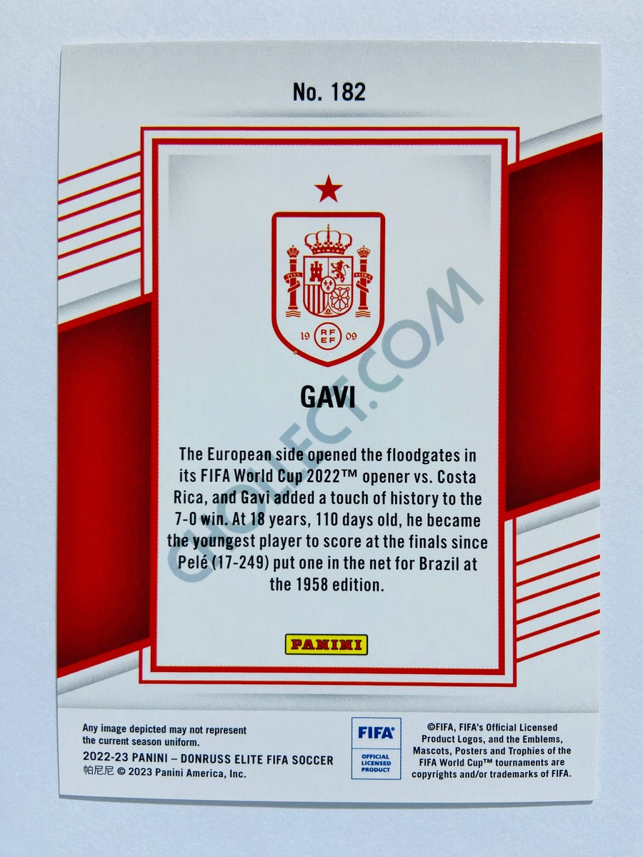 Gavi - Spain 2022-23 Panini Donruss Elite FIFA Red Disco Parallel #182