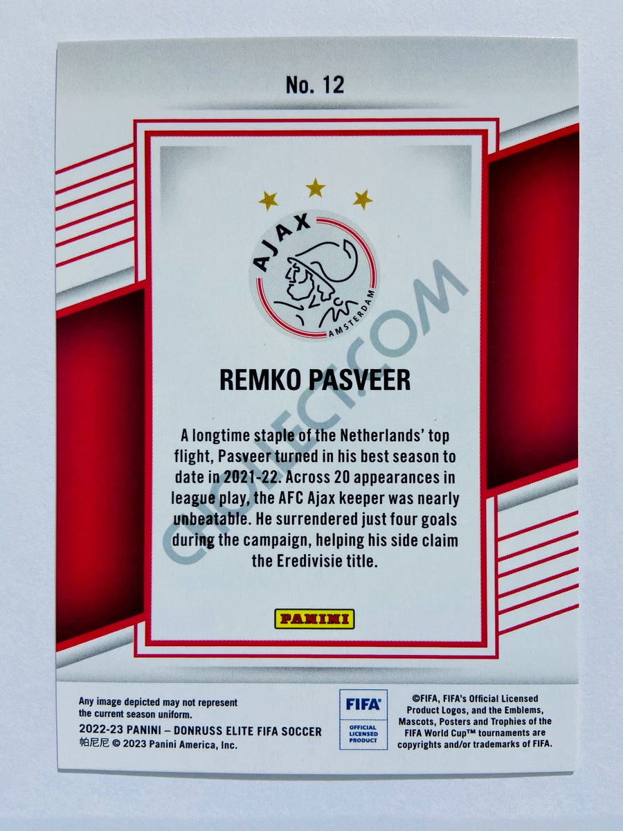 Remko Pasveer - AFC Ajax 2022-23 Panini Donruss Elite FIFA Red Disco Parallel RC Rookie #12