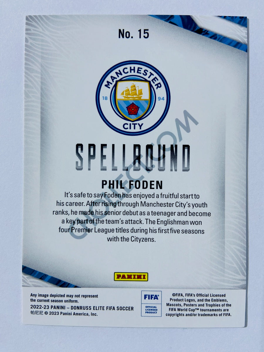 Phil Foden - Manchester City 2022-23 Panini Donruss Elite FIFA Spellbound Insert #15