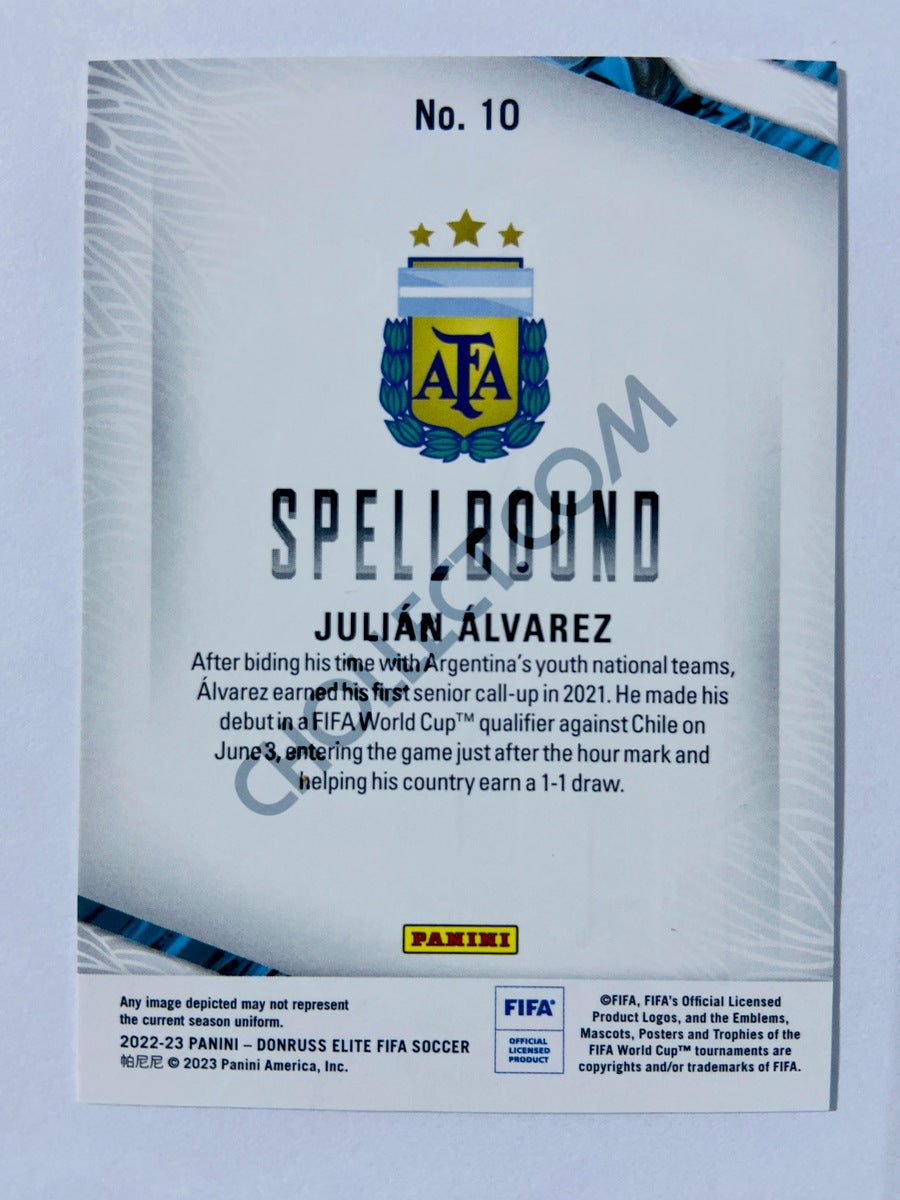 Julian Alvarez - Argentina 2022-23 Panini Donruss Elite FIFA Spellbound Insert RC Rookie #10