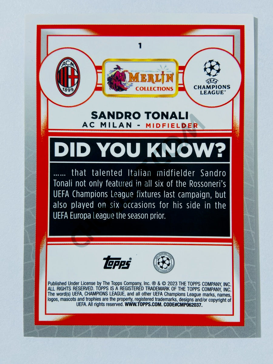 Sandro Tonali - AC Milan 2022-23 Topps Merlin Chrome UEFA Club Competitions #1