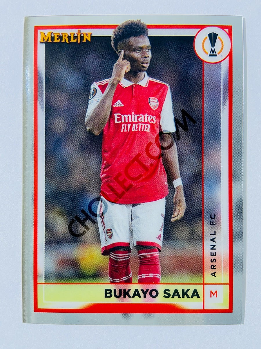 Bukayo Saka - Arsenal FC 2022-23 Topps Merlin Chrome UEFA Club Competitions #12